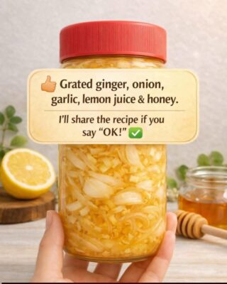 Powerful Homemade Ginger, Onion, Garlic, Lemon & Honey Remedy