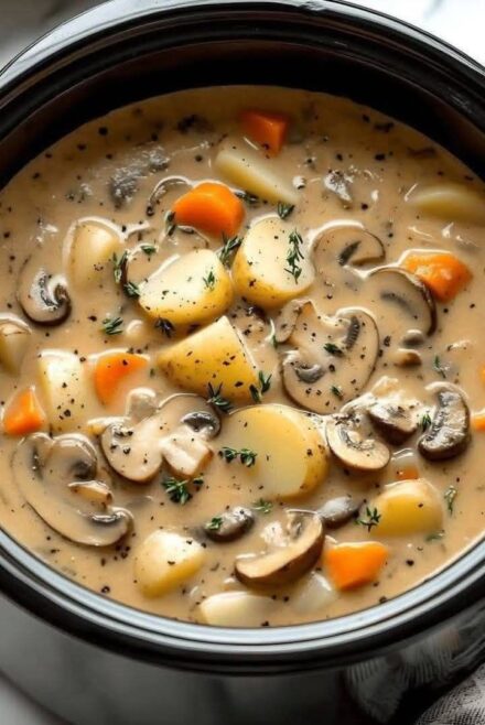Crockpot Mushroom and Potato Soup