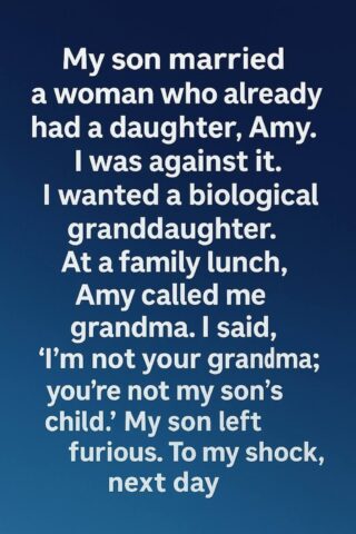 I Told My Son’s Stepdaughter She Wasn’t My Grandchild — What Happened Next Changed My Heart Forever