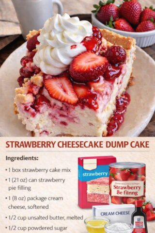 Strawberry Cheesecake Dump Cake