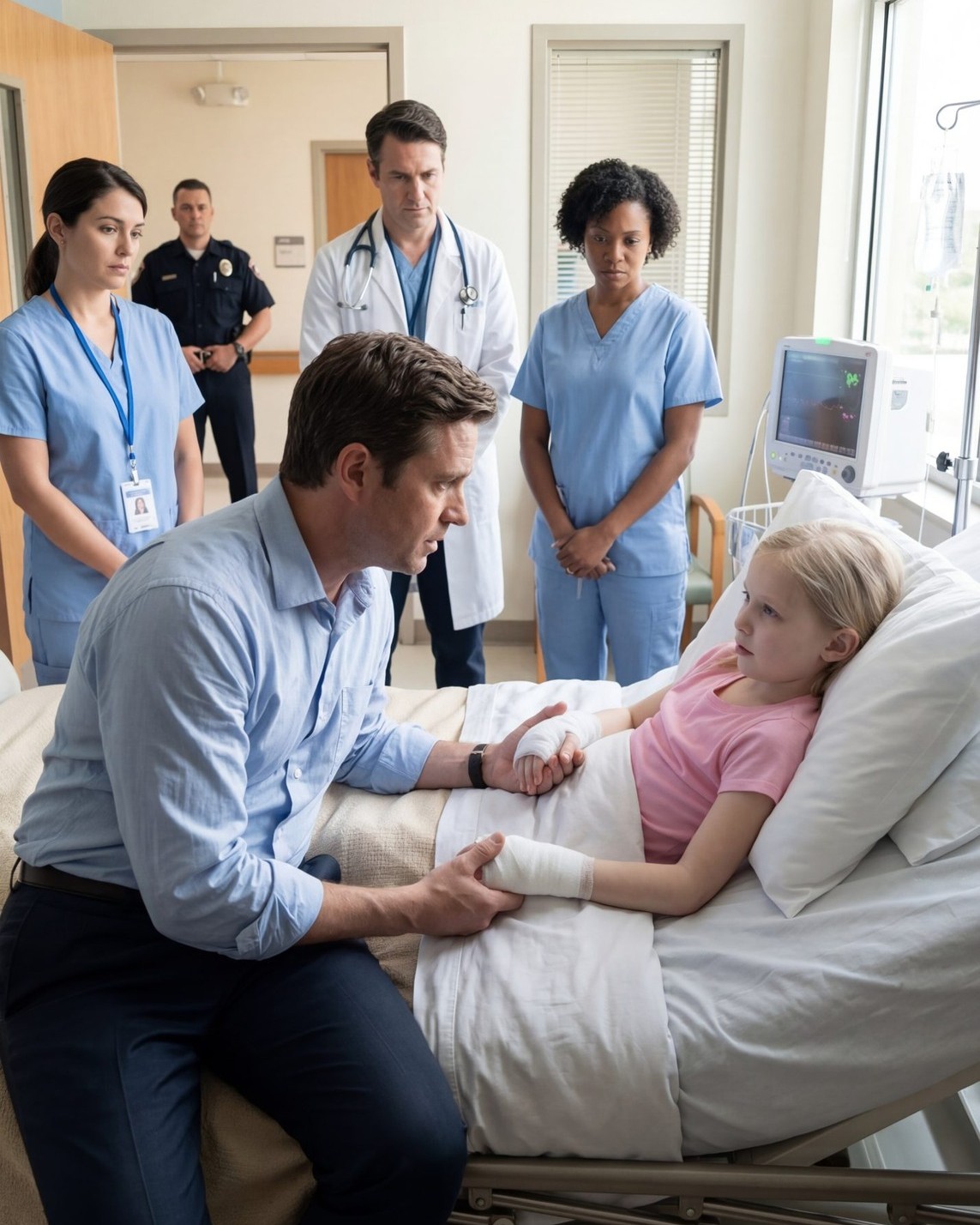 A Widowed Father Rushed to the Hospital After an Urgent Call Said His 8-Year-Old Daughter Was in Critical Condition — But When He Finally Sat Beside Her Bed,