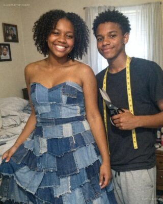 My Stepmom Laughed at the Prom Dress My Brother Sewed From Our Late Mom’s Jeans — By the End of the Night, the Whole School Knew the Truth